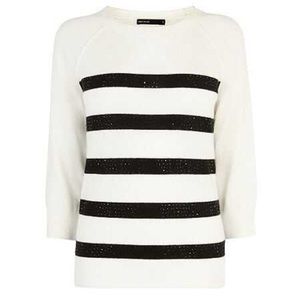 Karen Millen cream and black sweater